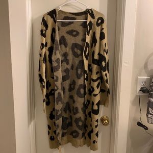 Leopard Midi Length Cardigan